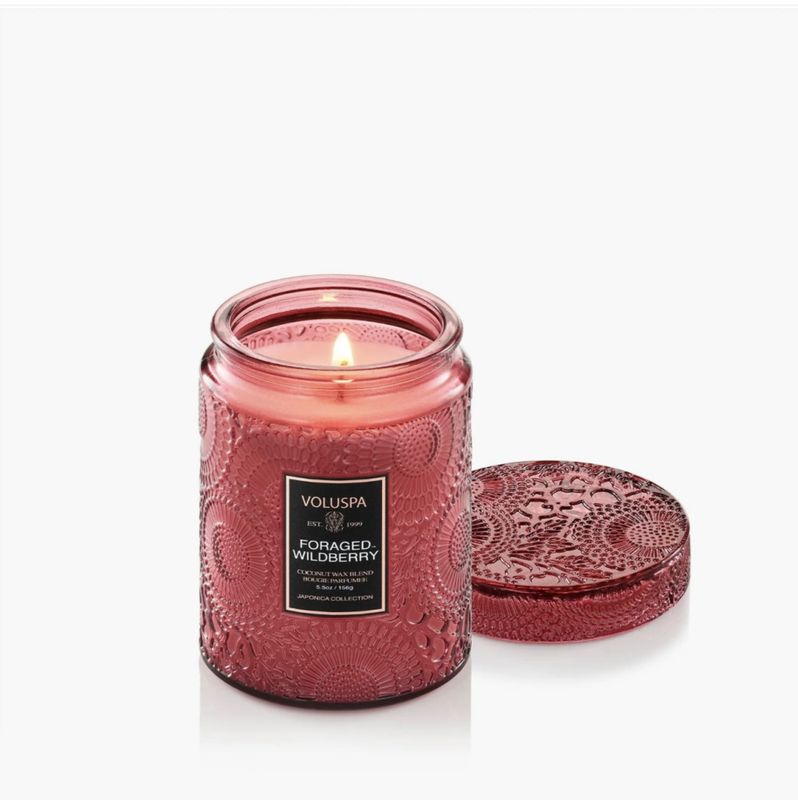 Voluspa Foraged-Wildberry liten glasskrukke