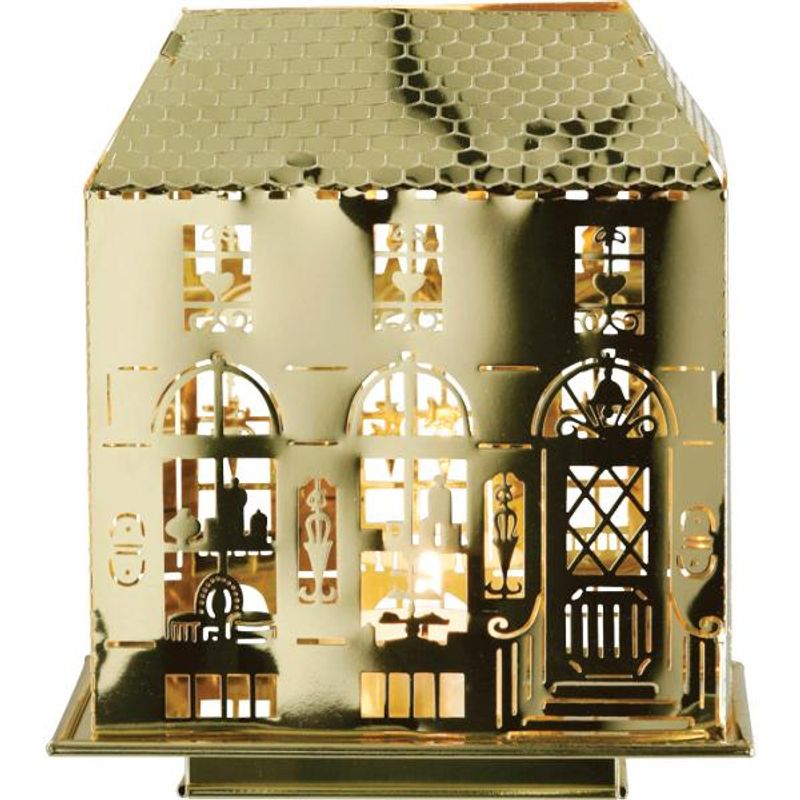 Jette Frölich, lyslykt hus, gull eller sølv, lite