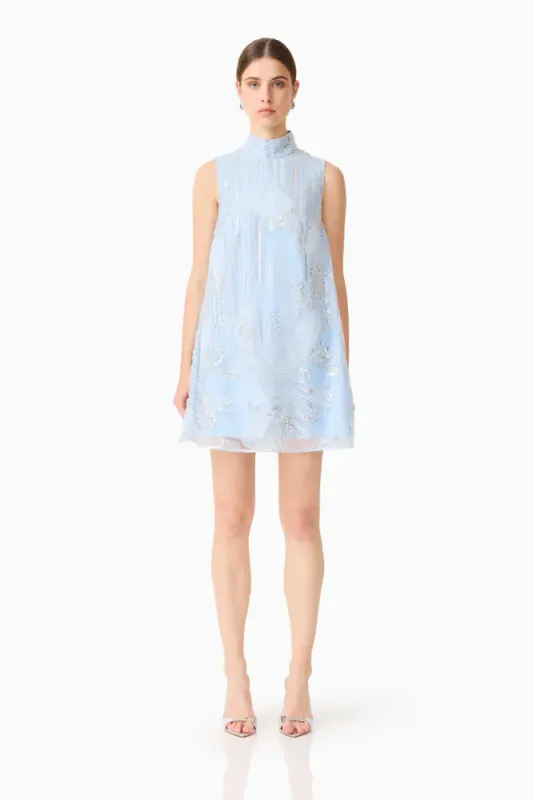 Elliat Annabelle embellished shift mini dress in blue