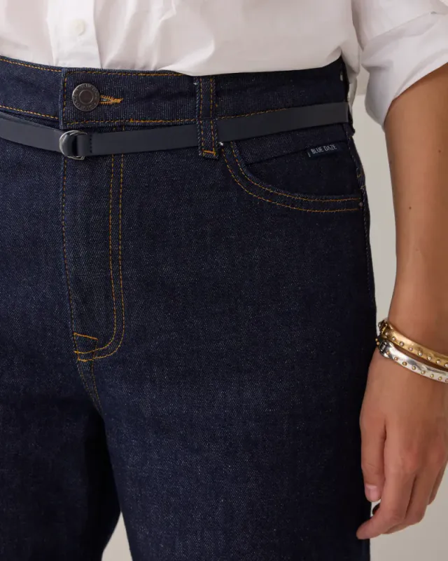 Summum, wide-leg stretch jeans, dark blue