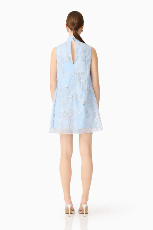 Elliat Annabelle embellished shift mini dress in blue