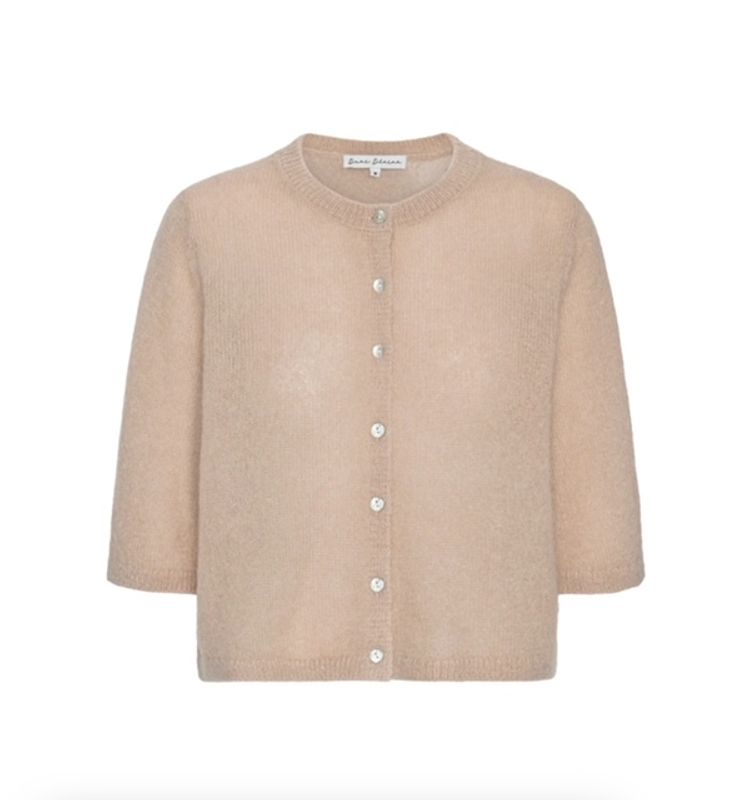 Dear Dharma, Bibbbi Cardigan med kort erm, blå og beige