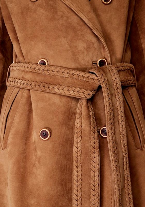 MOS Nola suede coat, karamell