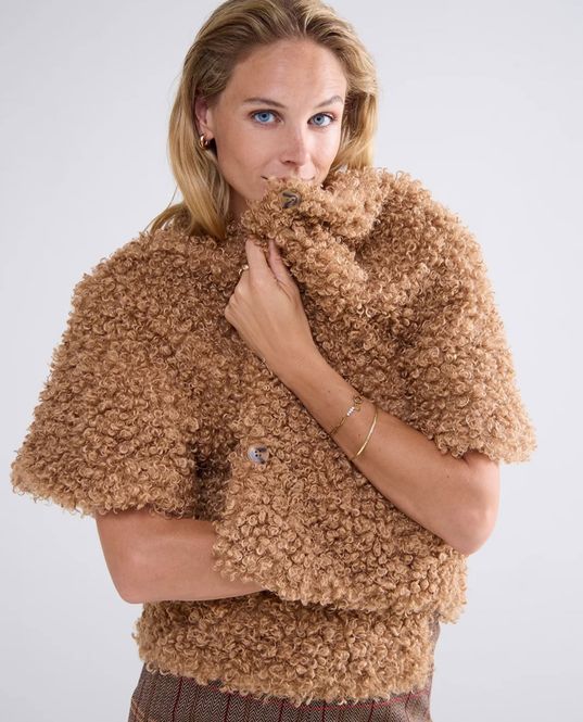 Hovedbilde Summum curly faux fur vest, brun og hvit