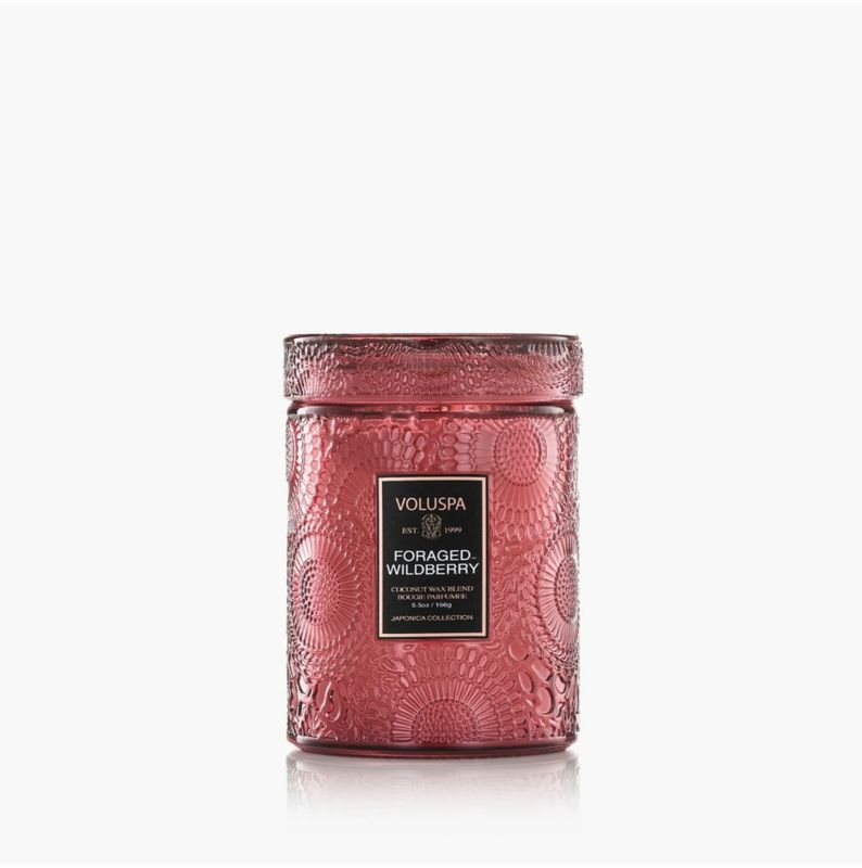 Voluspa Foraged-Wildberry liten glasskrukke
