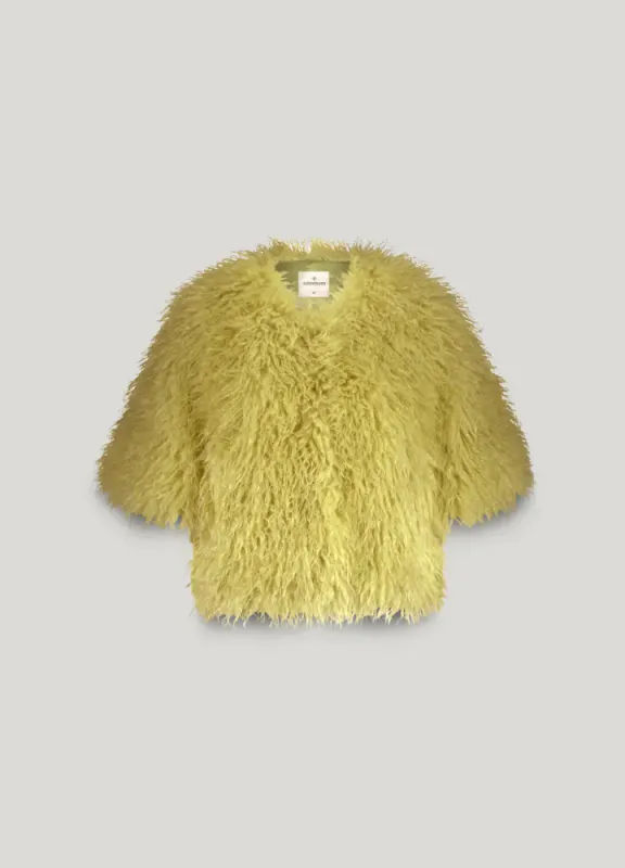Summum Afghan faux fur coat, green glow