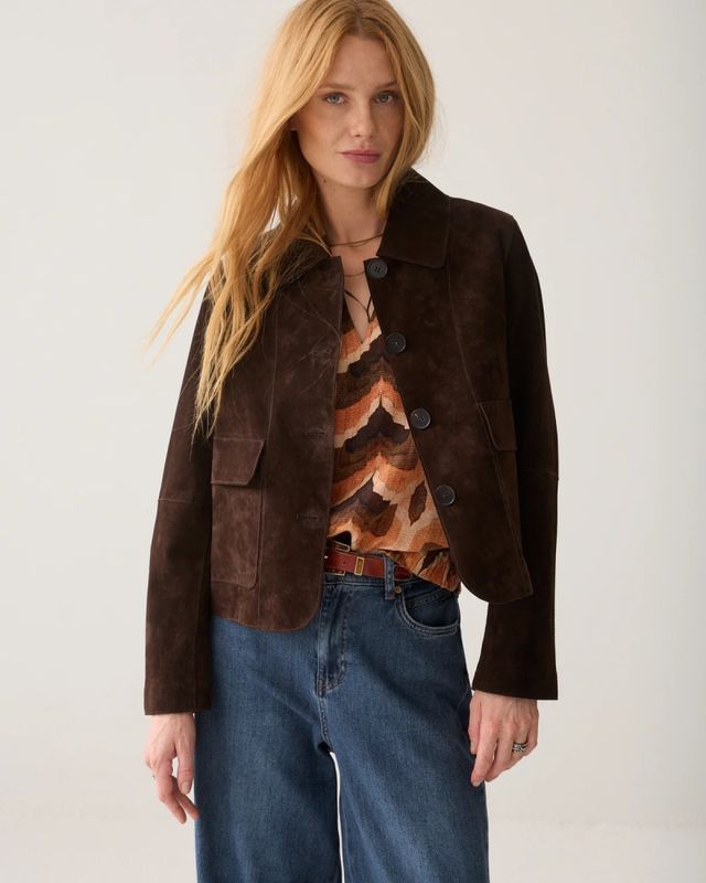 Summum jacket suede, mokkabrun