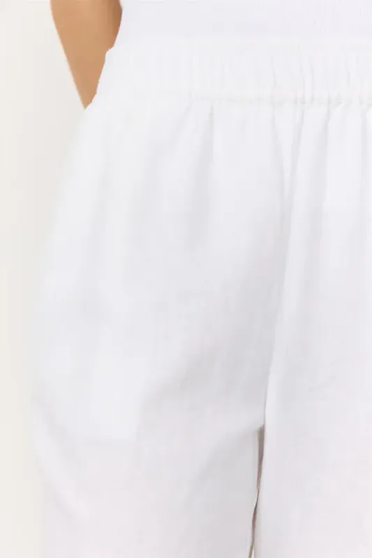 Levete Room, hvit bukse Naja 7,  i linblanding