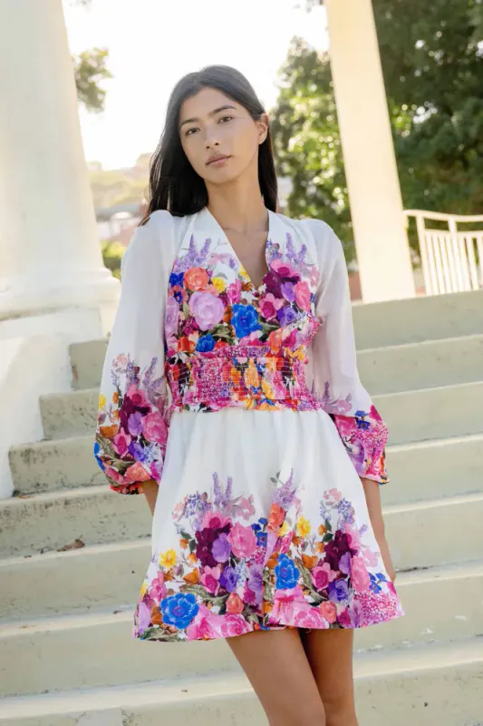 Elliat Alice long sleeve mini dress, multicolor