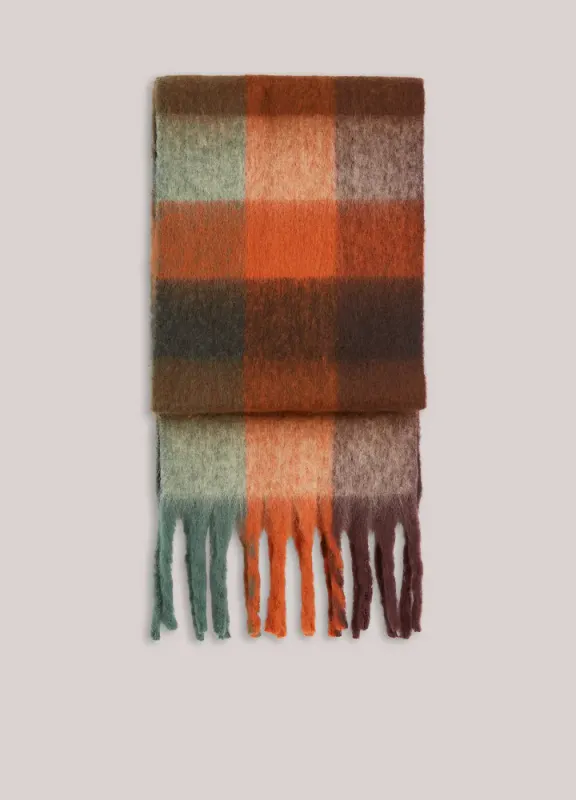 Summum brushed check scarf, multicolor
