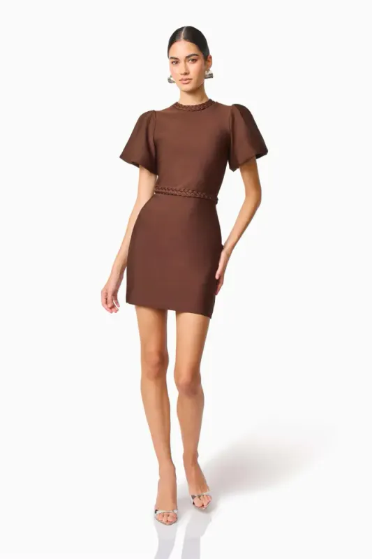 Elliat, Floriana, mini dress, brun