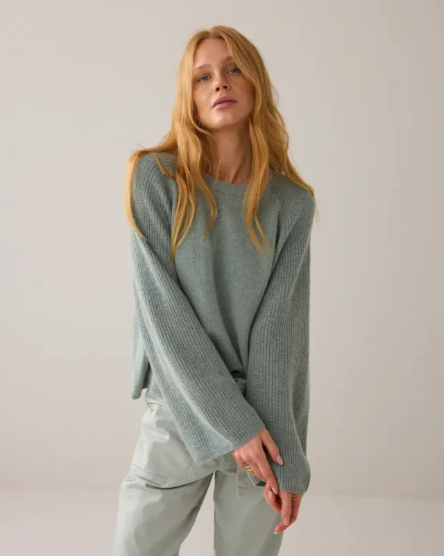 Summum agave grønn strikkegenser